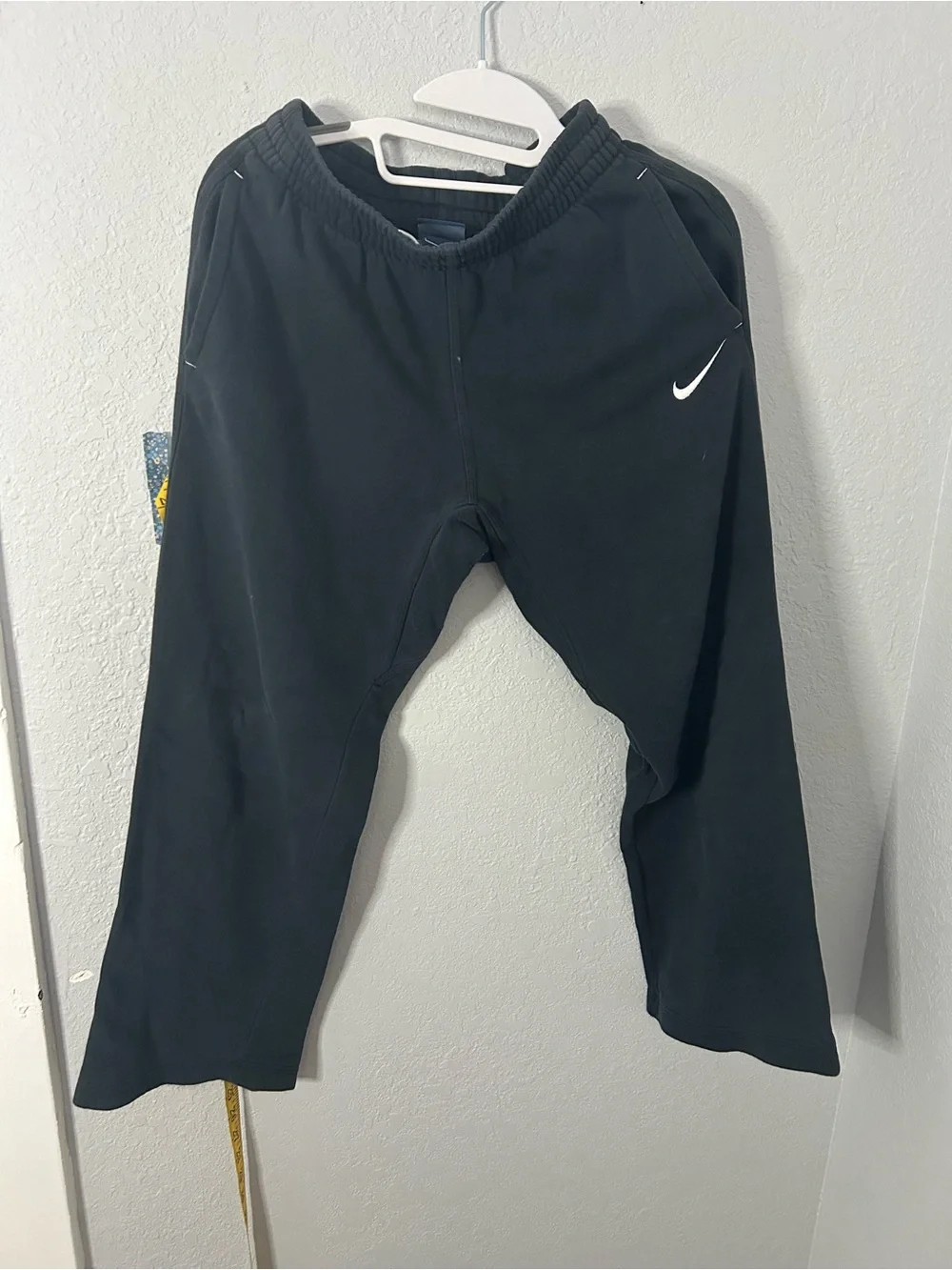 Nike Kids Black Jogger Sweatpants with White Swoosh